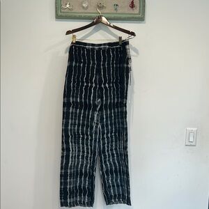St Roche Beach Black and Gray Tie-Dye Pants small / medium wide leg gauze